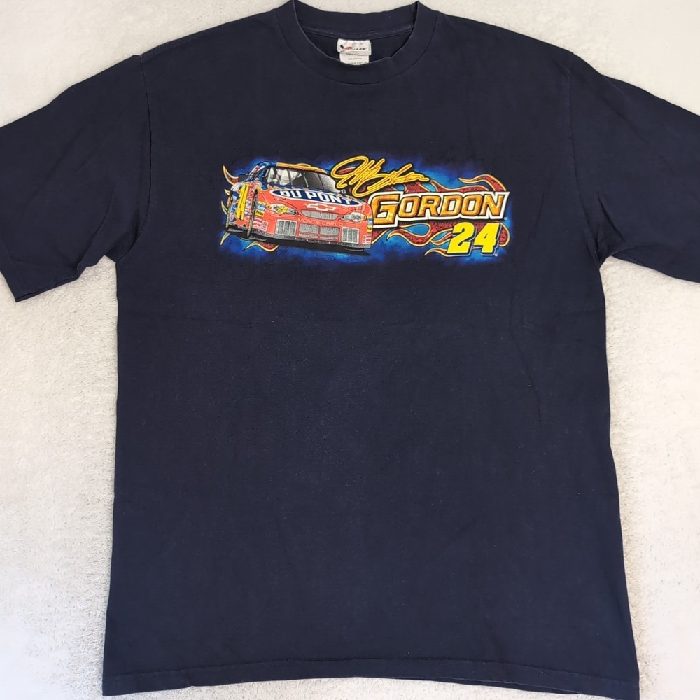 Vintage XL Graphic Jeff Gordon Shirt Chase DuPont Nascar Racing The Fire To Win‎
